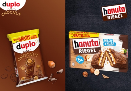 Logo duplo Chocnut & hanuta Riegel 2025 - Cashback