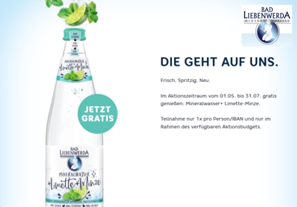 Logo Bad Liebenwerda Mineralwasser+ Limette-Minze 2026 - Cashback