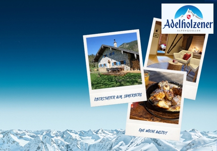 Logo Adelholzener Hüttenurlaub 2026 - Gewinnspiel