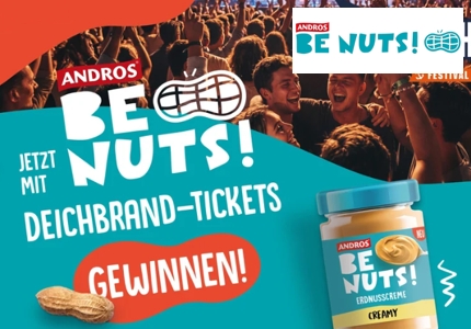 Logo Andros Be Nuts! Deichbrand Festival 2026 - Gewinnspiel