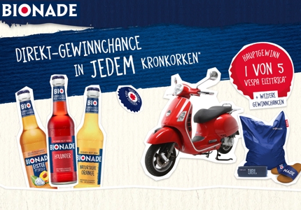 Logo Bionade Vespa Motorroller 2026 - Gewinnspiel