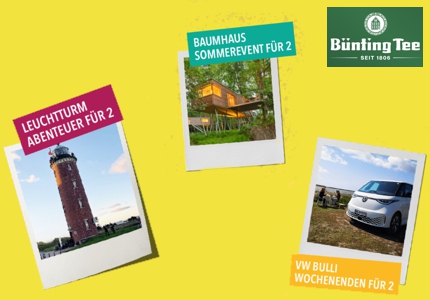 Logo Bünting Tee Sunny Sommerevents 2026 - Gewinnspiel