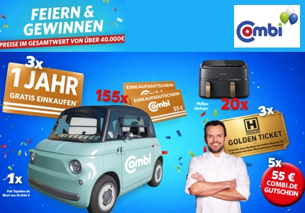 Logo Combi 55 Jahre 2026 - Gewinnspiel