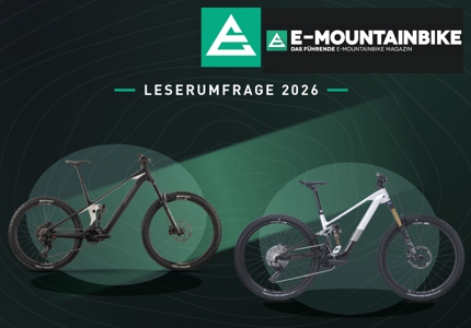 Logo E-Mountainbike Leserumfrage Traum-Bikes 2026 - Gewinnspiel