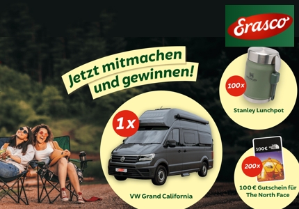 Logo Erasco VW Grand California 600 2026 - Gewinnspiel