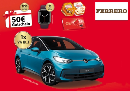 Logo Ferrero Küsschen VW ID.3 2026 - Gewinnspiel