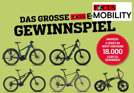Focus Mobility Große E-Bike Umfrage 2024 - Gewinnspiel