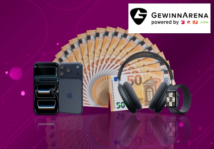 Logo Gewinnarena Apple-Paket und 1.000 Euro 07.2026 - Gewinnspiel