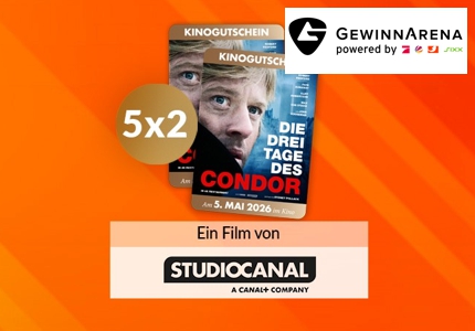 Logo Gewinnarena 2 Kinogutscheine Die drei Tage des Condor 2026 - Gewinnspiel
