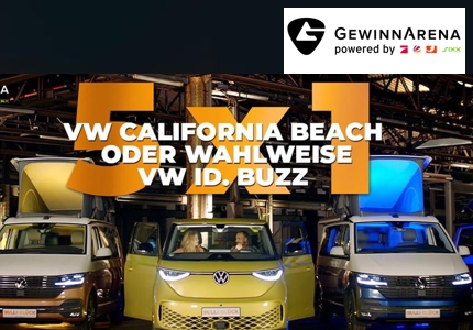 GewinnArena VW California Beach oder ID Buzz - Gewinnspiel
