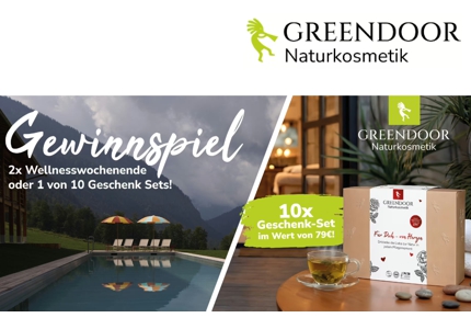 Logo Greendoor Wellness-Wochenende in den Bergen 2026 - Gewinnspiel