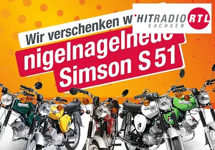 Logo Hitradio RTL Sachsen Simson S 51 2026 - Gewinnspiel