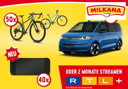 Logo Milkana Volkswagen Multivan 2025 - Gewinnspiel