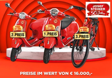 Logo Josef Steiner 50 Jahre Jubiläum 2026 - Gewinnspiel