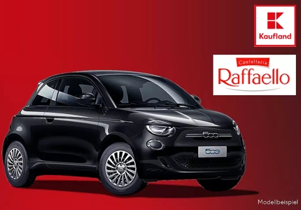 Logo Kaufland Fiat 500E 2026 - Gewinnspiel