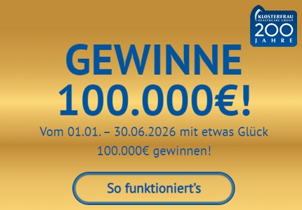 Logo Klosterfrau Taxofit 100.000 Euro 2026 - Gewinnspiel