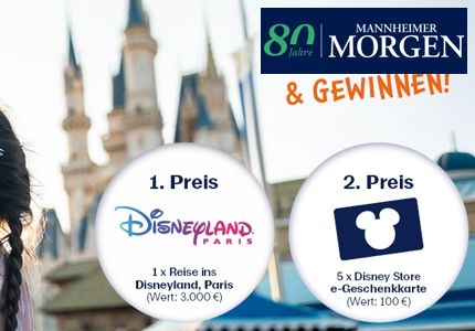 Logo Mannheimer Morgen Fred Fuchs Reise ins Disneyland Paris 2026 - Gewinnspiel