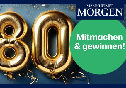 Logo Mannheimer Morgen 80 Jahre Jubiläum 2026 - Gewinnspiel