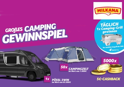 Logo Milkana Grosses Camping 2026 - Gewinnspiel