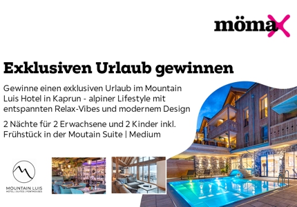 Logo Mömax Mountain Luis Hotel 2026 - Gewinnspiel
