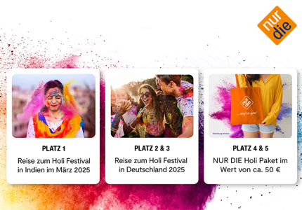Nur Die Holi Festival in Indien 2024 - Gewinnspiel