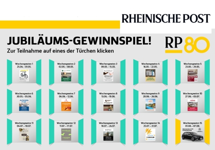 Logo RP 80 Jahre Rheinische Post 2026 - Gewinnspiel