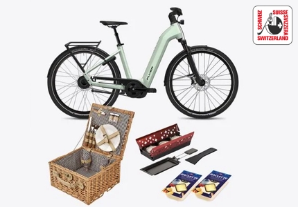 Logo Schweizer Käse Flyer Trekking E-Bike 2026 - Gewinnspiel