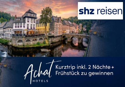 Logo SHZ Reisen Kurztrip Achat Hotel 2026 - Gewinnspiel`