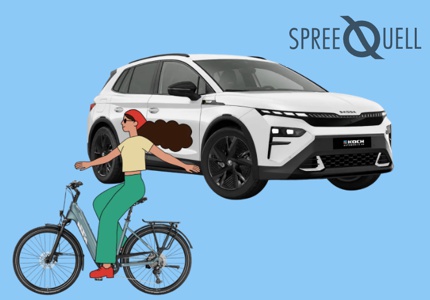 Logo Spreequell E-Auto oder E-Bike 2026 - Gewinnspiel
