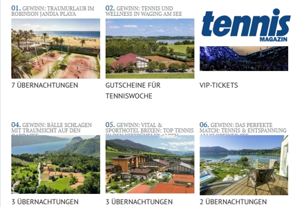 Logo Tennis Magazin grosse Verlosung 2025 - Gewinnspiel