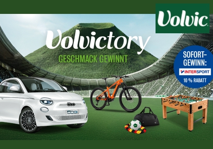 Logo Volvic Volvictory 2026 - Gewinnspiel