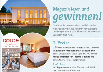 Logo Wasserzeichen Magazin Hotel Dolce Bad Nauheim 2026 - Gewinnspiel
