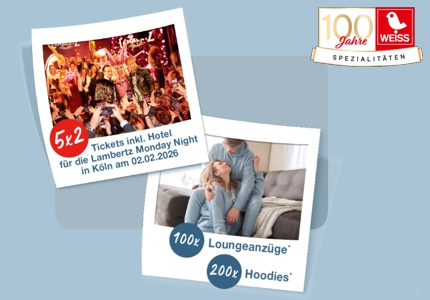 Logo Max Weiss Lebkuchenfabrik Lambertz Monday Night 2025 - Gewinnspiel