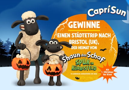 Logo Capri Sun Shaun das Schaf Familienreise 2026 - Gewinnspiel