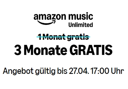 Logo Amazon Music 3 Monate 04.2026 - Gewinnspiel